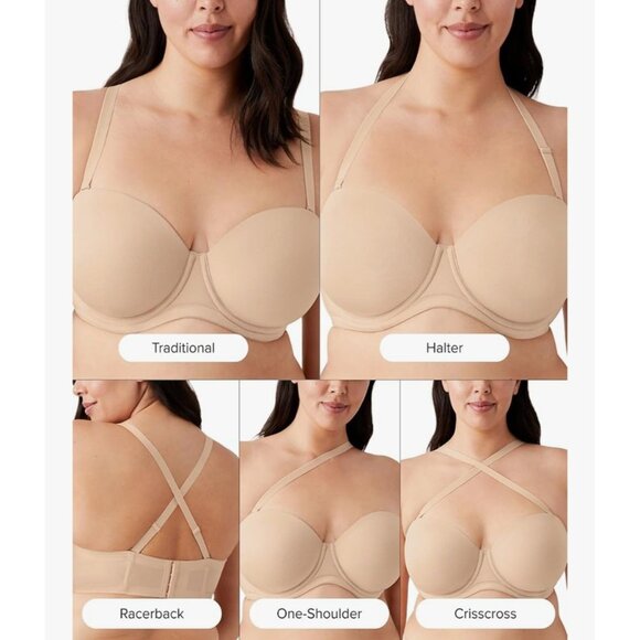 Wacoal Red Carpet Strapless Convertible Bra 854119 Sand 34D NWT - Picture 6 of 8
